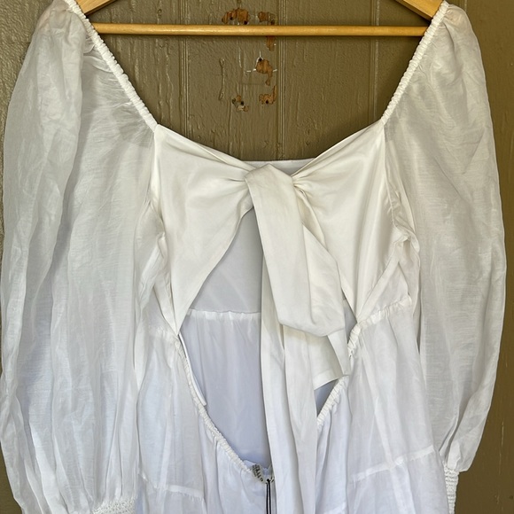 Alice + Olivia Rowen tiered tie back cotton/silk blend dress - Picture 7 of 12